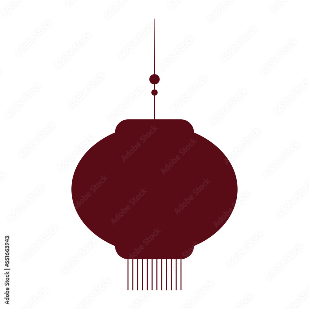 Obraz premium Isolated silhouette of an asian traditional lamp Vector illustration