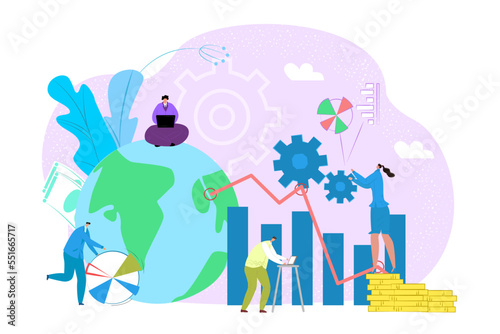 Strategy development of business, goal marketing vision, planning concept vector illustration. Innovation projects, strategical solutions. Crisis © creativeteam