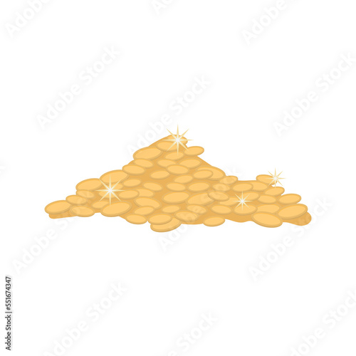 Coin treasure kid vector illustration isolated on transparent png