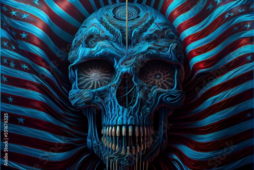Generative ai abstract render of human skulls