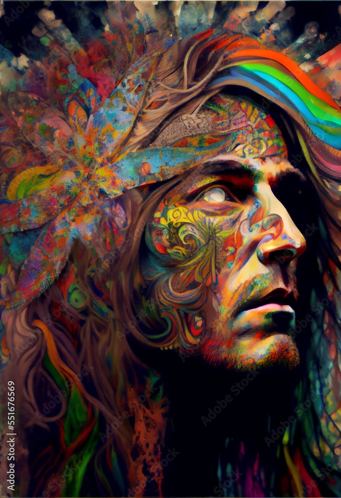Generative ai abstract render of a human face Generative ai abstract render of a human face