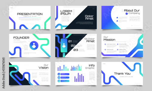 Modern and Clean Presentation Template Design with Infographic Elements. Use for Presentation, Branding, Marketing, Advertising, Annual Report, Banner, Cover, Landing Page, and Website Design
