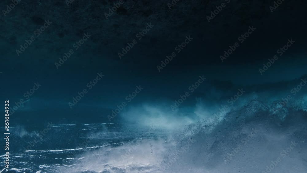 Crystal clear wave breaks in the ocean on the Maldivian shore. Underwater view of the breaking ocean wave Crystal clear wave breaks in the ocean on the Maldivian shore. Underwater view of the breaking ocean wave