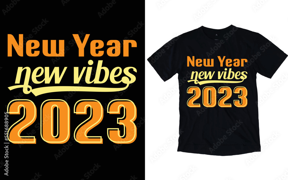 Fototapeta premium Happy New Year Typography T-shirt
