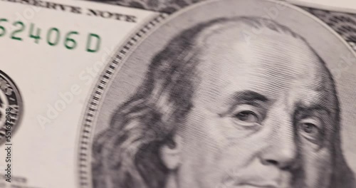 Wallpaper Mural Move an old hundred American dollar bill with hands, a close-up of a 100 bill that is roughly moved with hands Torontodigital.ca