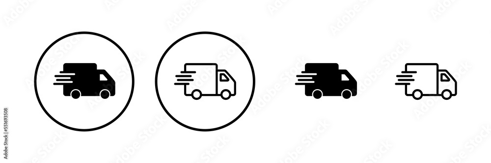 Delivery truck icon vector illustration. Delivery truck sign and symbol. Shipping fast delivery icon Delivery truck icon vector illustration. Delivery truck sign and symbol. Shipping fast delivery icon
