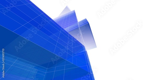 Abstract architecture background 3d illustration