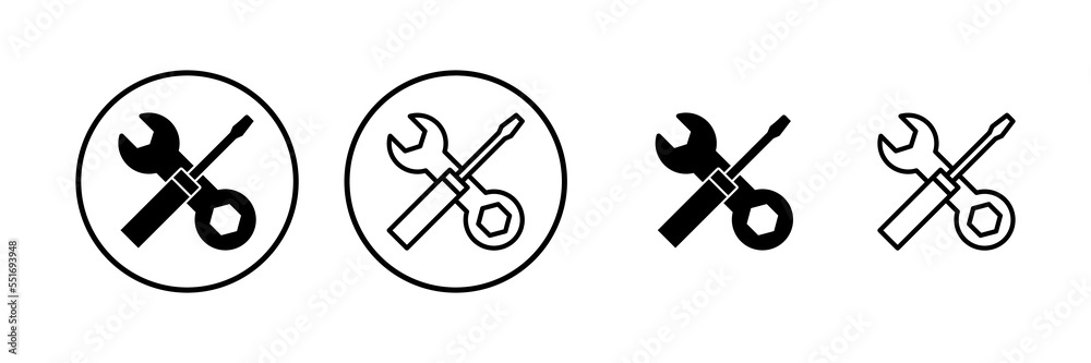 Repair tools icon vector illustration. tool sign and symbol. setting icon. Wrench and screwdriver. Service Repair tools icon vector illustration. tool sign and symbol. setting icon. Wrench and screwdriver. Service