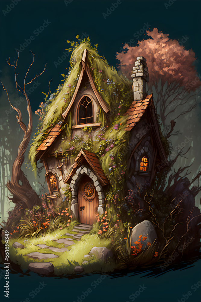 Fototapeta premium Beautiful Wooden Fantasy House