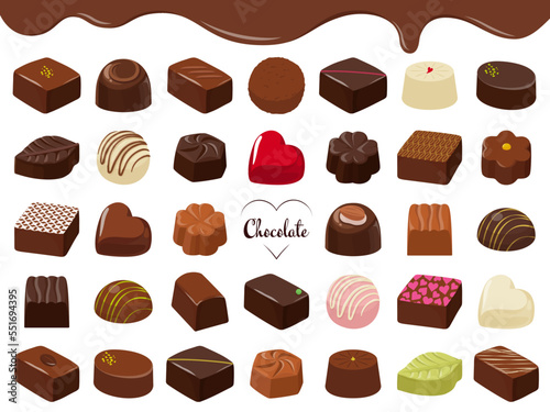 チョコレートセット_ベクターイラスト