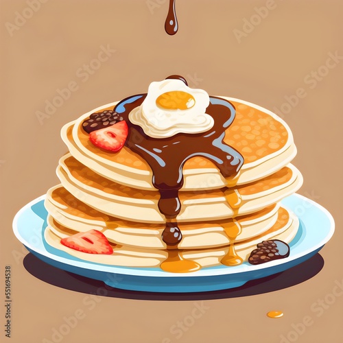 Cartoon illustration of pancakes
