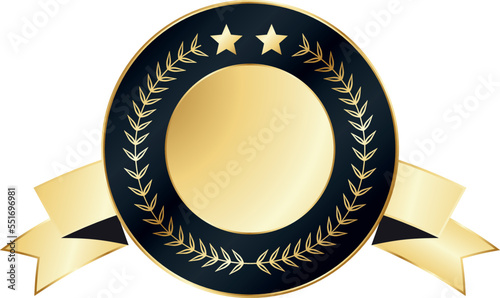 Golden badget with two star