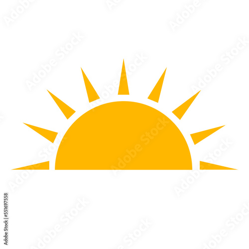 Half sun is setting icon vector. The sunset concept for graphic design, logo, web site, social media, mobile app.