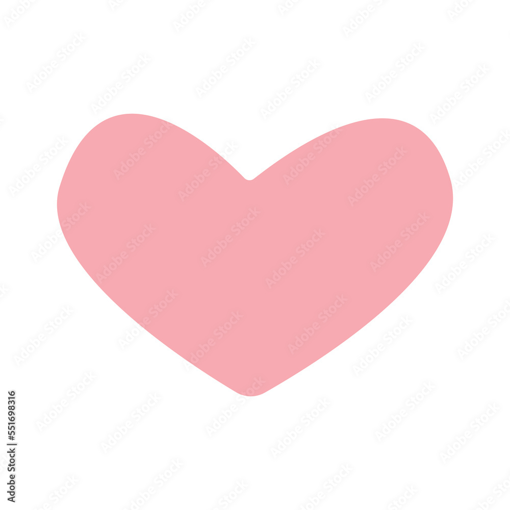 Vector hand drawn flat heart isolated on white background Vector hand drawn flat heart isolated on white background