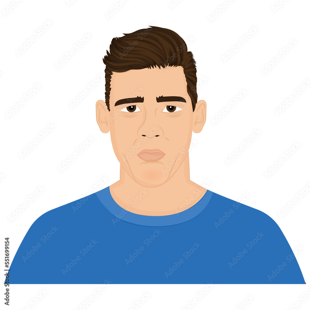 Isolated sad boy realistic character Vector illustration Isolated sad boy realistic character Vector illustration