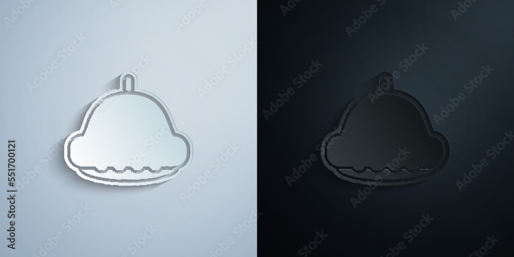 Obraz premium Pattypan squash paper icon with shadow vector illustration