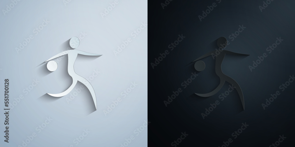 Fototapeta premium basketball paper icon with shadow vector illustration