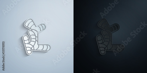 Ginger root paper icon with shadow vector illustration