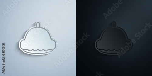 Pattypan squash paper icon with shadow vector illustration