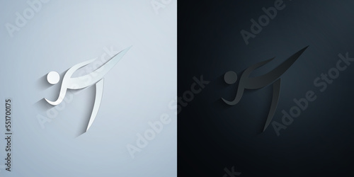 powerlifting paper icon with shadow vector illustration