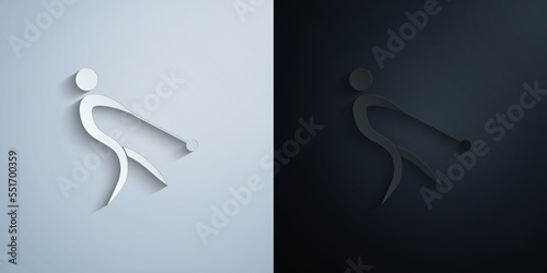 underwater sport paper icon with shadow vector illustration