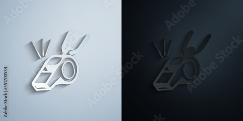 whistle paper icon with shadow vector illustration