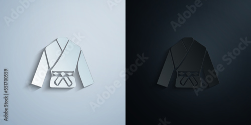 karate kimono paper icon with shadow vector illustration photo