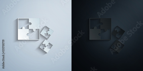 Puzzle paper icon with shadow vector illustration photo