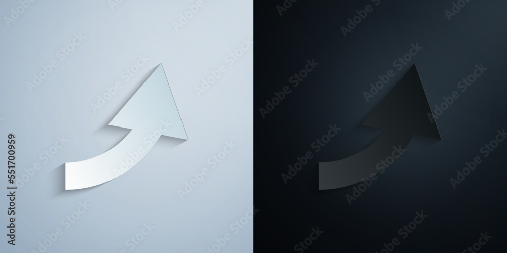 Arrow, forward paper icon with shadow vector illustration Arrow, forward paper icon with shadow vector illustration