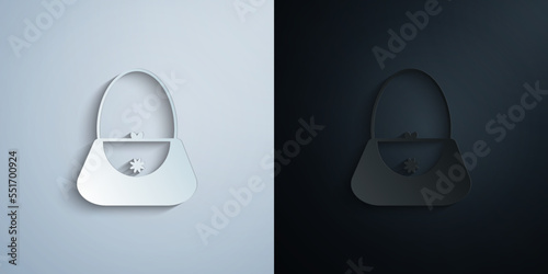 Fotografija egg holder paper icon with shadow vector illustration