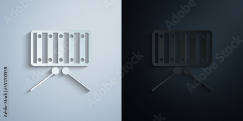 Baby vibraphone marimba paper icon with shadow vector illustration
