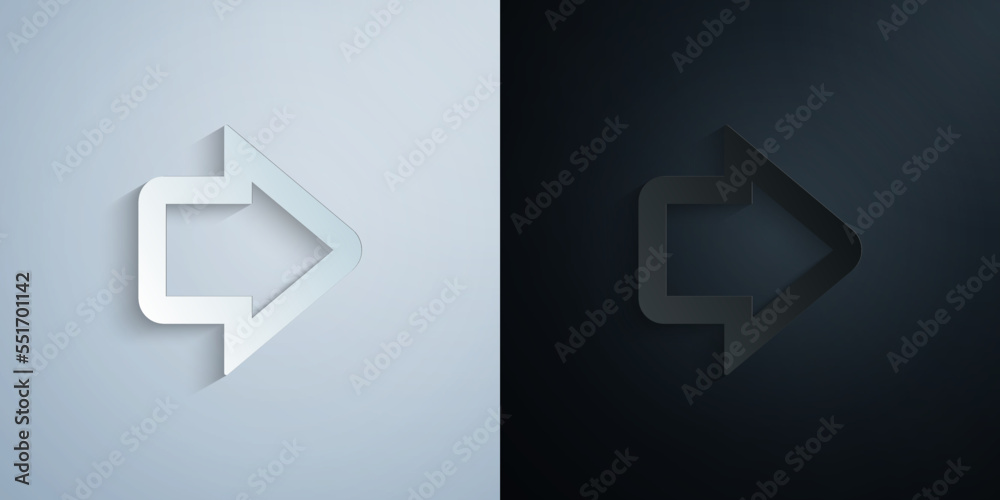 Arrow paper icon with shadow vector illustration Arrow paper icon with shadow vector illustration