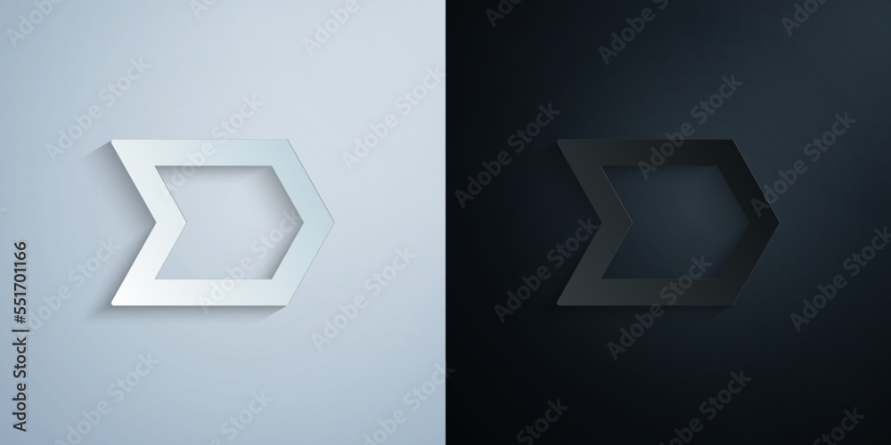 Arrow paper icon with shadow vector illustration Arrow paper icon with shadow vector illustration