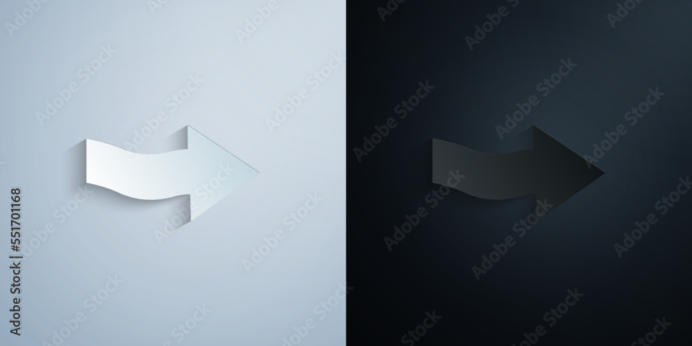 Arrow paper icon with shadow vector illustration