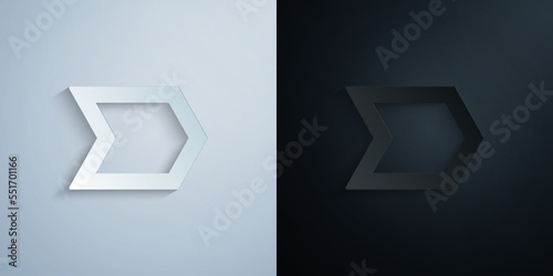 Arrow paper icon with shadow vector illustration