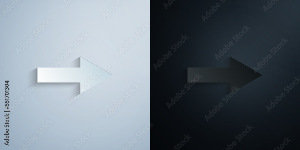 Arrow paper icon with shadow vector illustration Arrow paper icon with shadow vector illustration