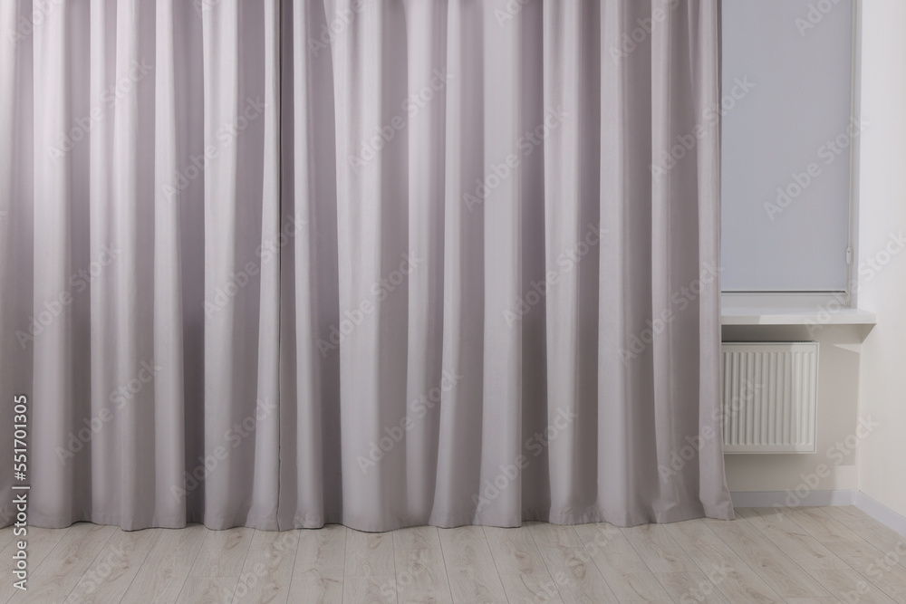 Light grey window curtains in living room Light grey window curtains in living room