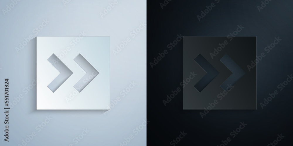 Arrow, forward paper icon with shadow vector illustration