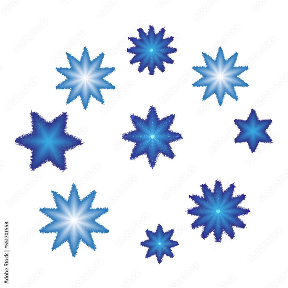 Banner with different blue snowflakes. Simple graphic ornament. Christmas element. Vector illustration. stock image. Banner with different blue snowflakes. Simple graphic ornament. Christmas element. Vector illustration. stock image.