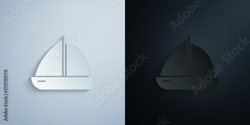 Passenger Ship, boat paper icon with shadow vector illustration Fototapeta