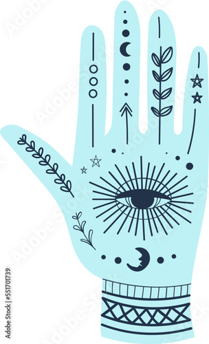 Fortune teller hand illustration