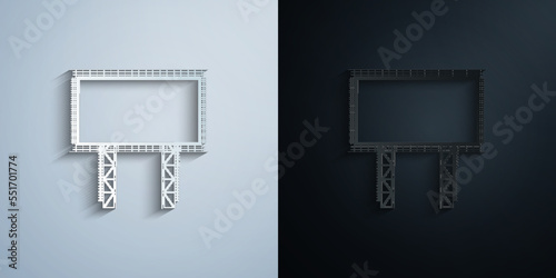 steel structure billboard paper icon with shadow vector illustration