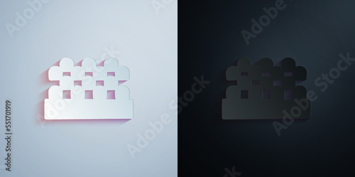 shooting gallery colored paper icon with shadow vector illustration