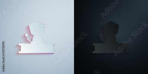 circus lion colored paper icon with shadow vector illustration
