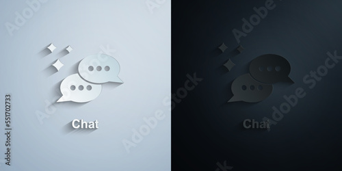 Online marketing, chat paper icon with shadow vector illustration
