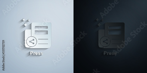 Online marketing, press paper icon with shadow vector illustration