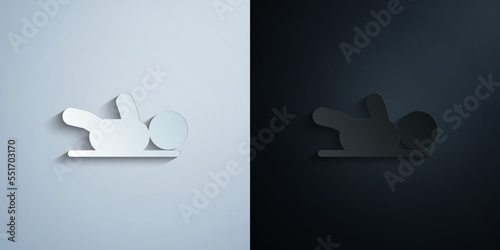 child lies paper icon with shadow vector illustration