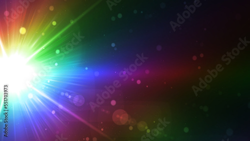 レンズフレア 虹色 プラズマ 宇宙 光 光源