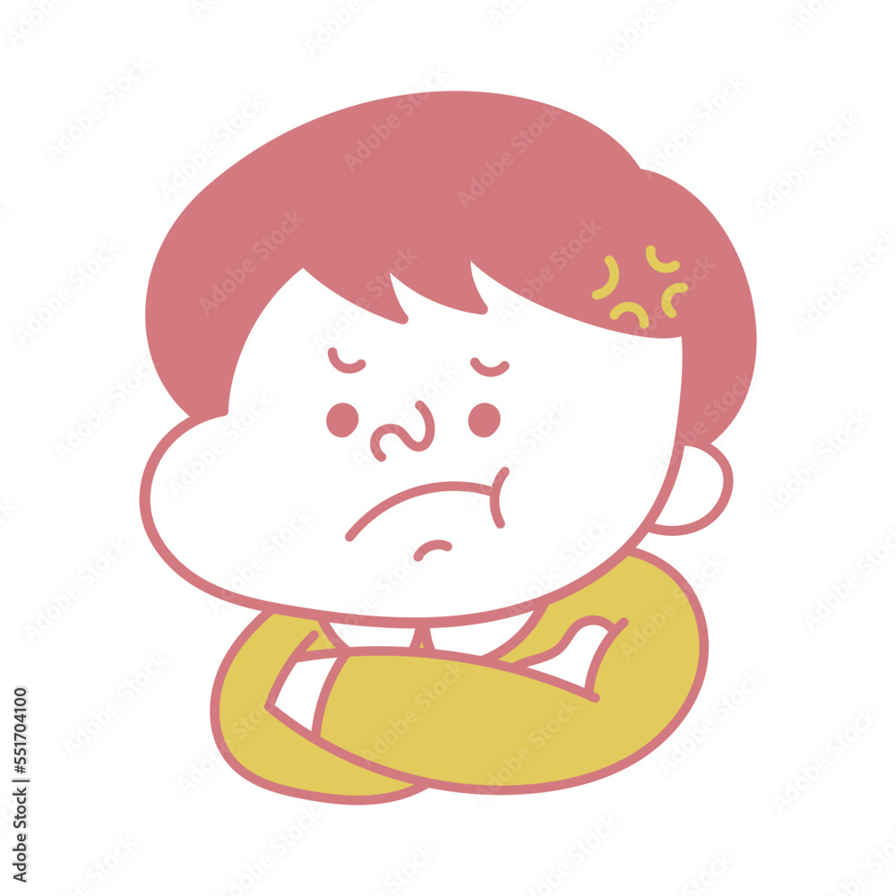 シンプル イライラして怒っているコミカルな男性キャラクターイラスト素材 シンプル イライラして怒っているコミカルな男性キャラクターイラスト素材