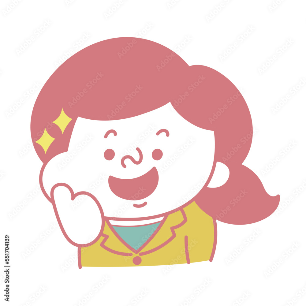 シンプル イイネポーズをしてるコミカルな女性キャラクターイラスト素材 ビジネス シンプル イイネポーズをしてるコミカルな女性キャラクターイラスト素材 ビジネス
